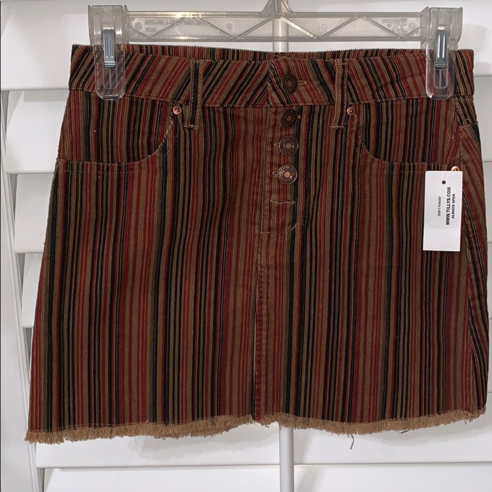 Colorful boho corduroy skirt